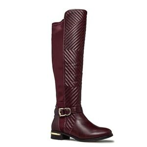 ShoeDazzle | Bordeaux Textured Jacinta Riding Boot Winter Boots - size 8.5